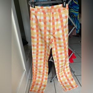 Free People Checkered Pants, Size:2